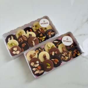 Cajitas medallones chocolate belga x 200 grs